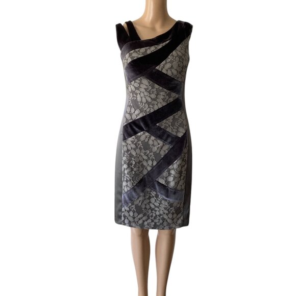 Jax Sheath Formal Velvet and Lace Size 4 Dress - Picture 1 of 11